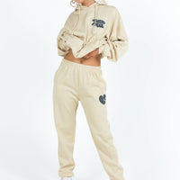 Princess Polly Track Pants Bubble Text Stone / Slate