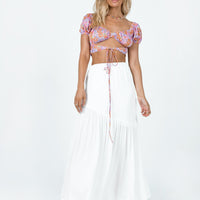 Chels Asymmetric Maxi Skirt White