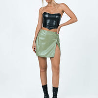 Marilyn PU Mini Skirt Green