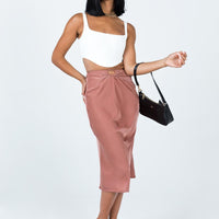 Seylena Midi Skirt Brown