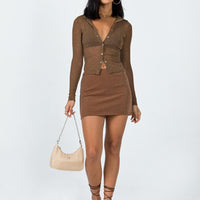 Selby Mini Skirt Brown Glitter