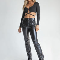 Lillie PU Pants Black