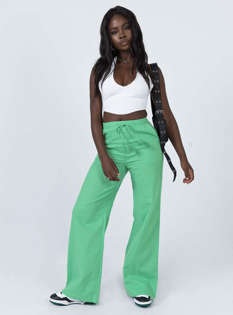Aubrie Wide Leg Pants Green
