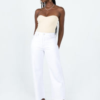 Cece Hammer Wide Leg Jeans White