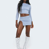 Bold Move Mini Skirt Blue Glitter