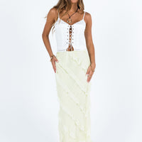 Mullins Bias Cut Maxi Skirt Lemon