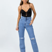 I'm Fine Mom Jeans Mid Wash Denim