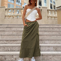 Ferguson Parachute Maxi Skirt Khaki