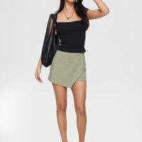 Maceline Wrap Front Skort Green
