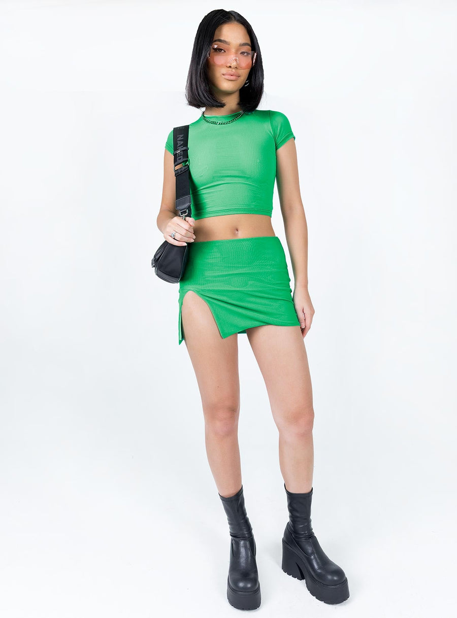 Bold Move Mini Skirt Bright Green
