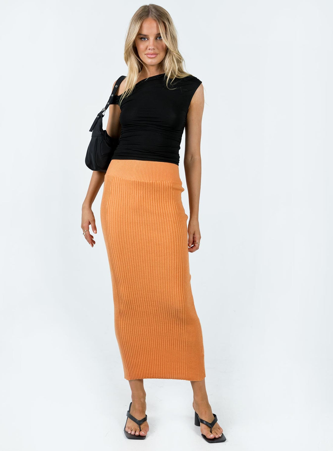 Regent Low Rise Maxi Skirt Orange