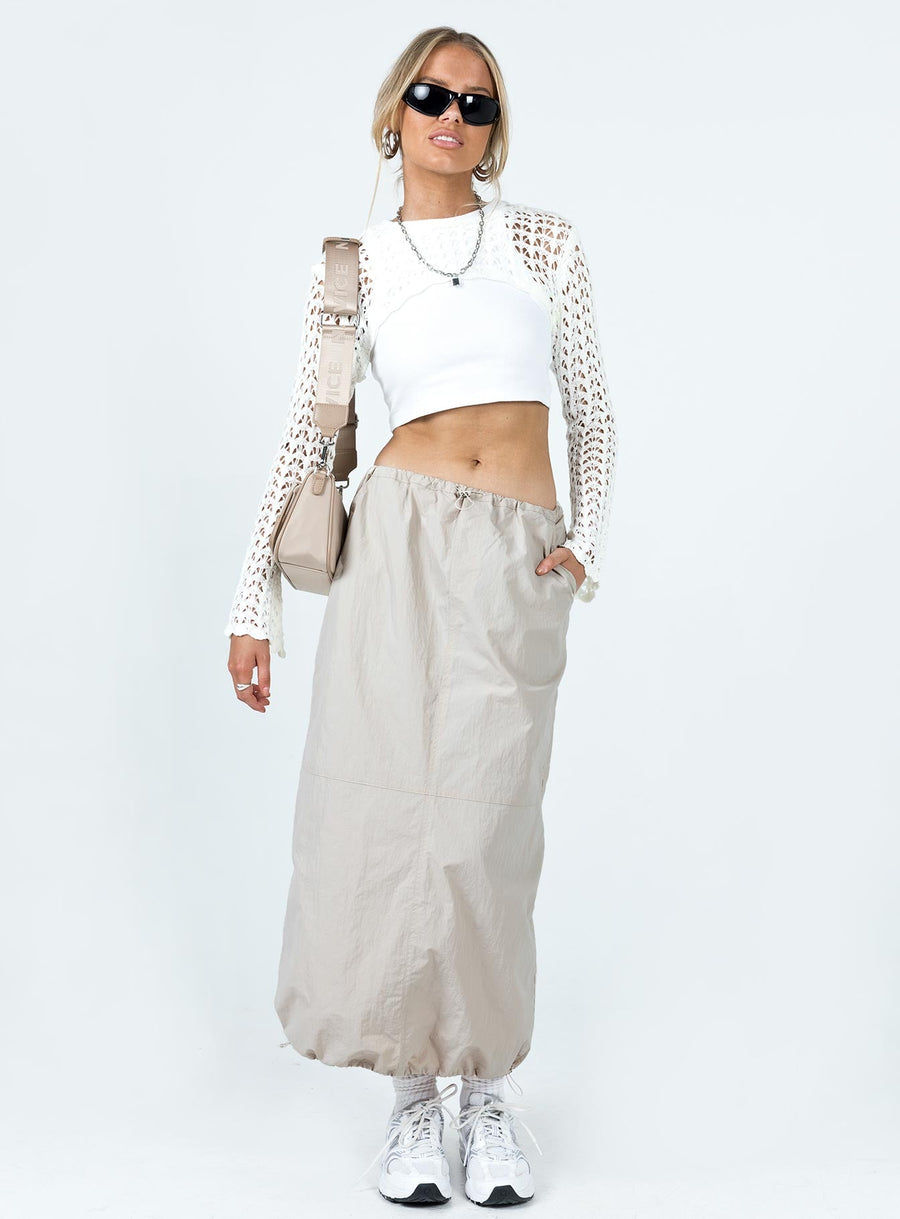 Crosswalk Maxi Skirt Beige