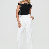 Jazzar Pocket Detail Pleated Pant White