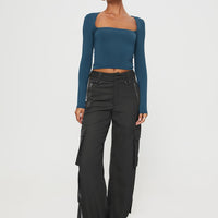 Matcha Silky Utility Cargo Pants Slate