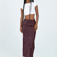 Jodie Maxi Skirt Black Floral