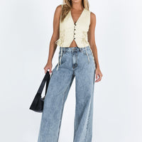 Eivissa High Rise Baggy Jeans Faded Denim