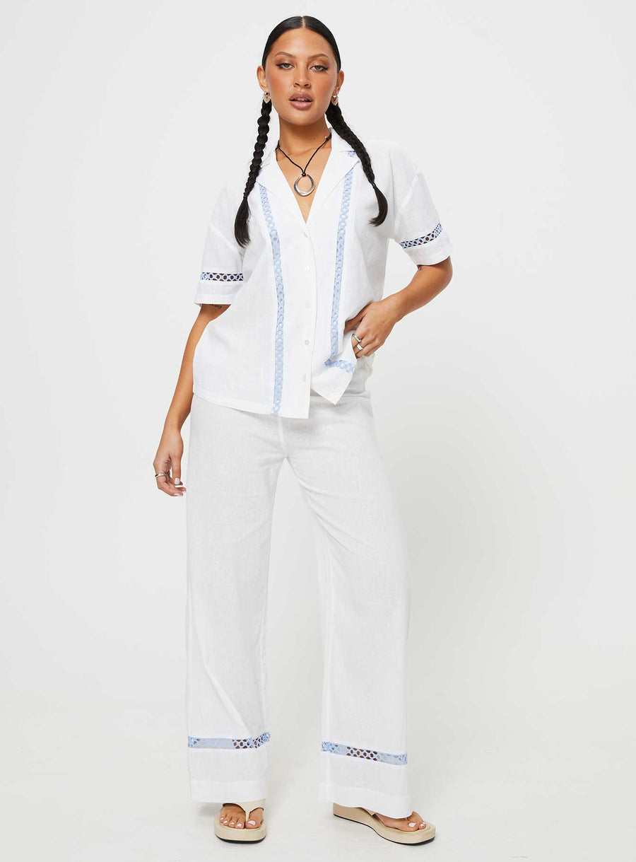 Sun Time Pants White / Blue