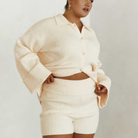 Jadri Knit Shorts Cream Curve