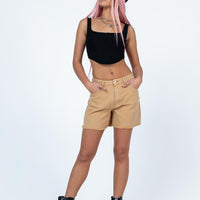 Caral Denim Shorts Tan