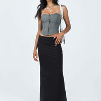 Karley Low Waist Maxi Skirt Black