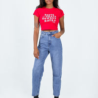 Leta Straight Leg Denim Jeans Mid Blue