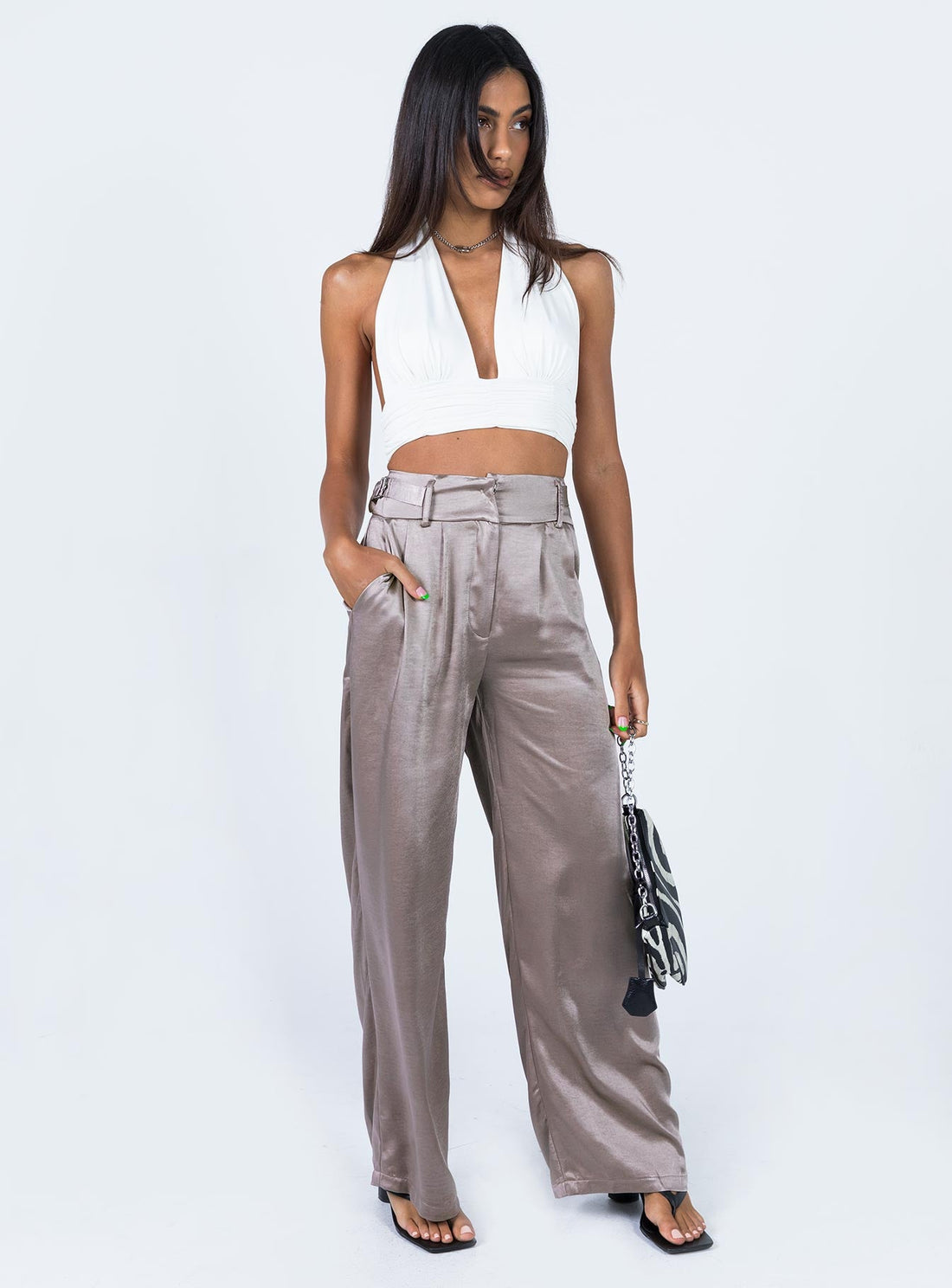 Yasamin Wide Leg Pants Grey