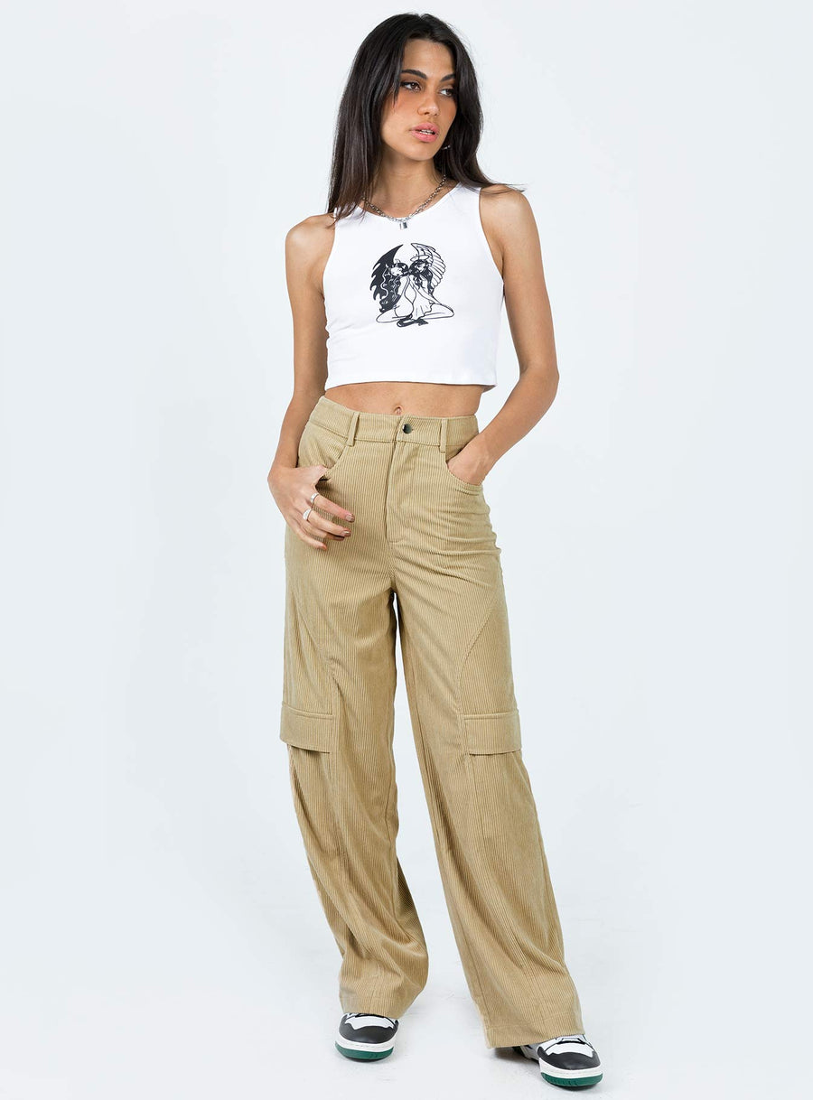 City Loop Cord Pants Beige