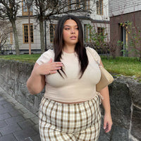 Euros Pants Yellow Check Curve