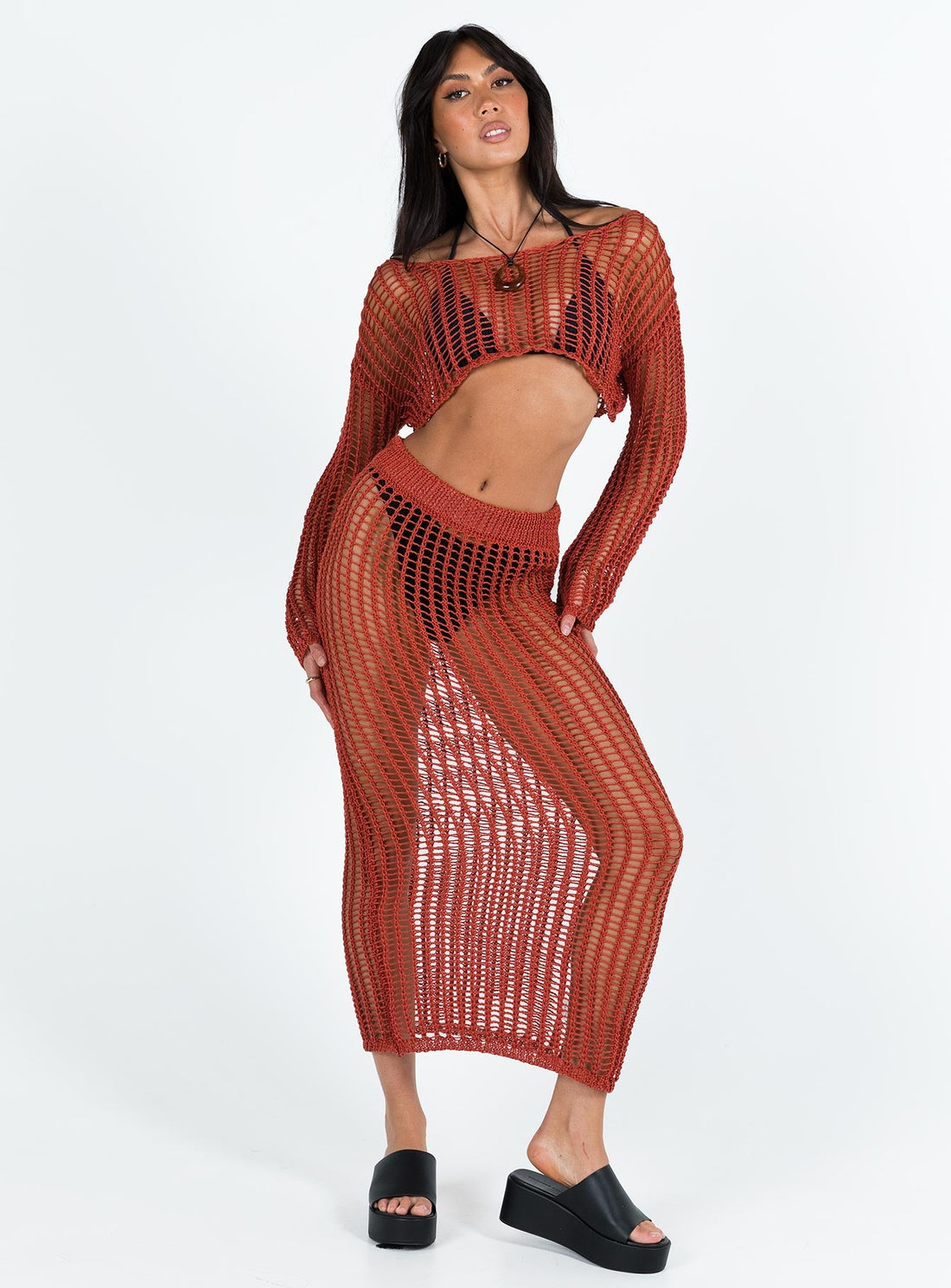 Florence Maxi Skirt Sienna Red