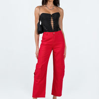 Schafer Wide Legs Jeans Red