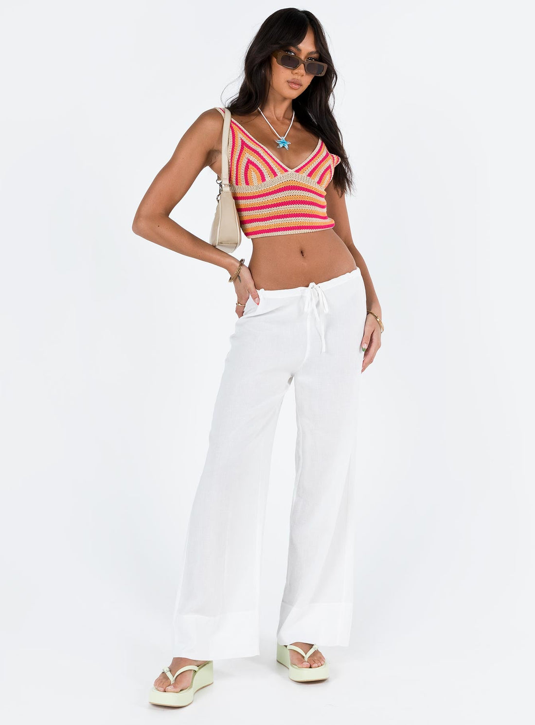 Euro Dreaming Palazzo Pants White