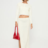 Collase Knit Maxi Skirt Cream