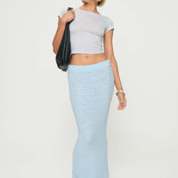 Ponce Boucle Maxi Skirt Light Blue