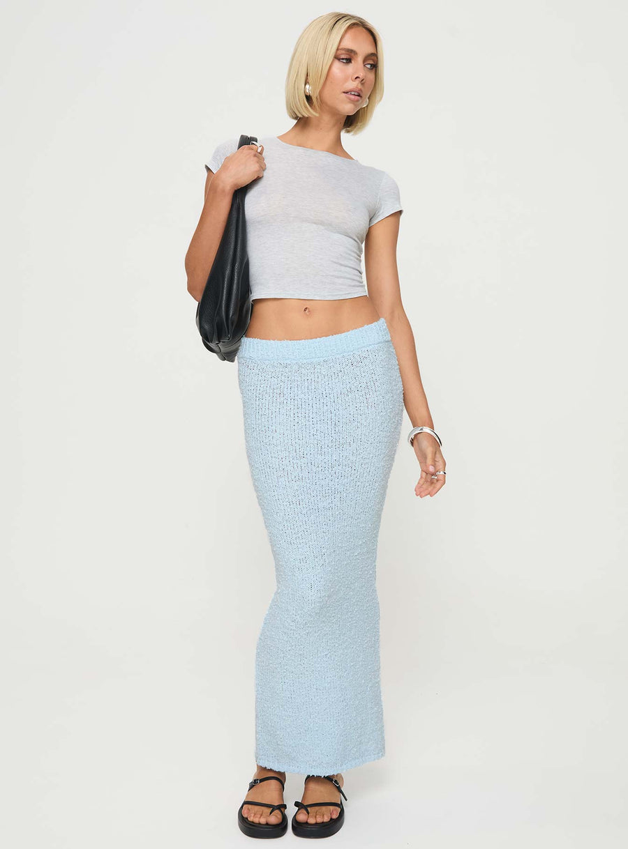 Ponce Boucle Maxi Skirt Light Blue