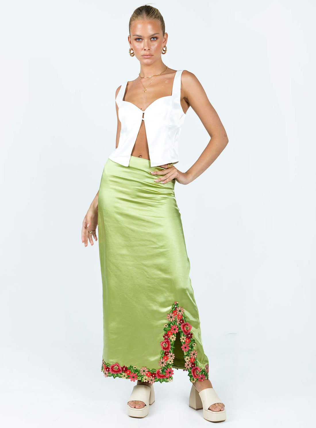 Kenzie Maxi Skirt Green