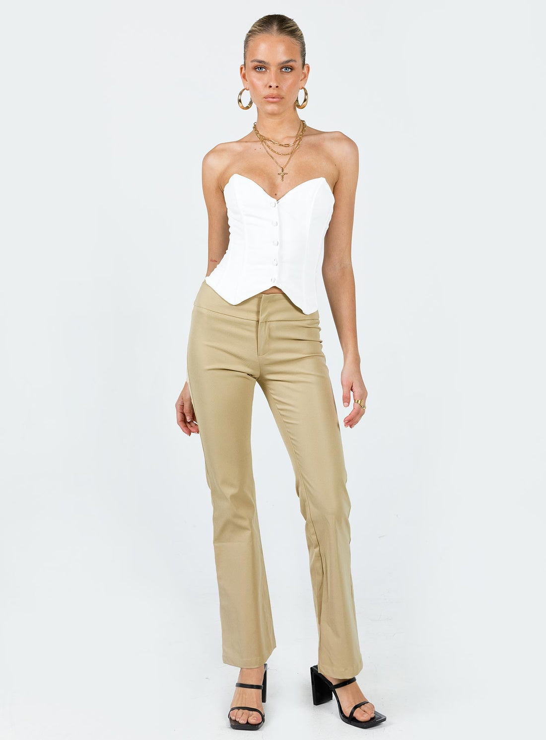 Tabithia Low Rise Pants Beige