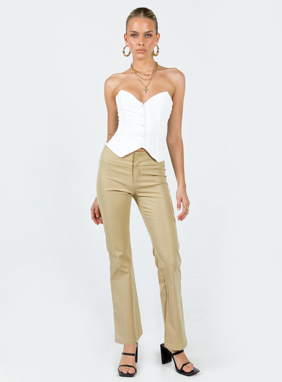 Tabithia Low Rise Pants Beige