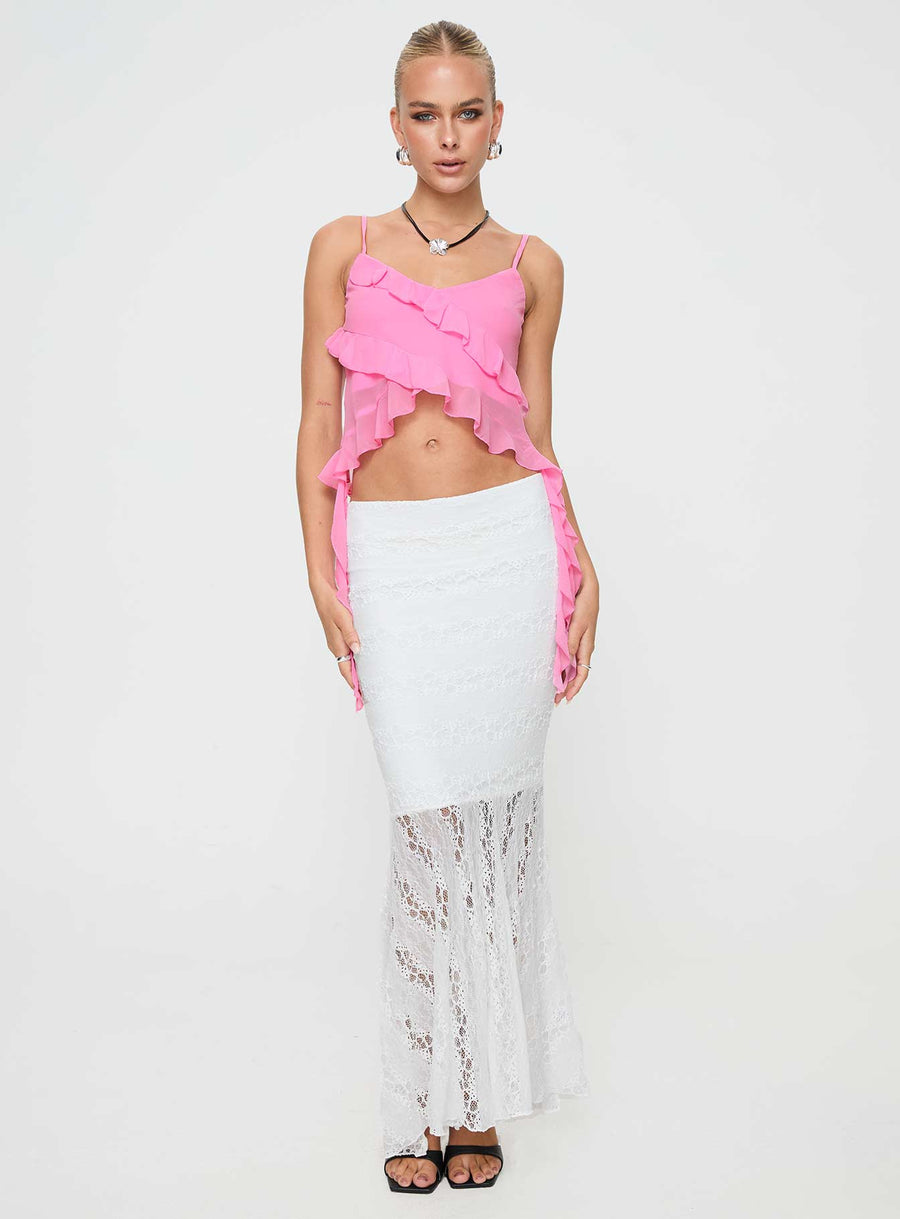 Date Night Maxi Skirt White