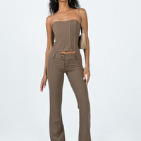 Motel Navida Trouser Pinstripe Brown