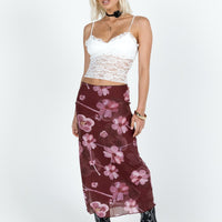 Lassie Midi Skirt Purple Floral