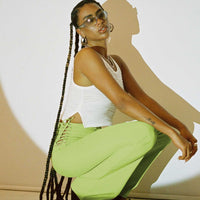 Mid Way Laced Flare Pants Green