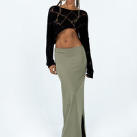 Karley Low Waist Maxi Skirt Green