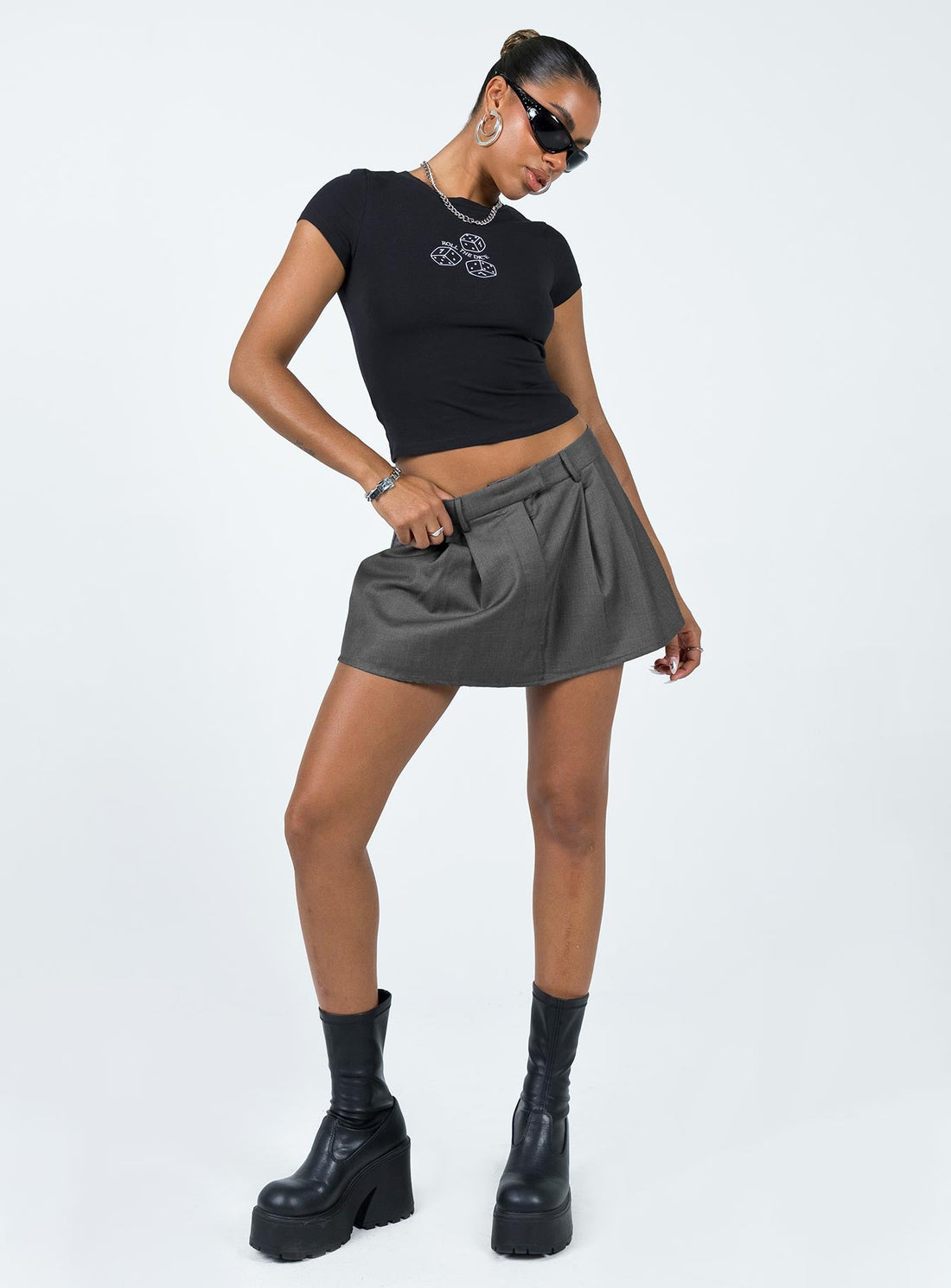 Collier Mini Skirt Slate