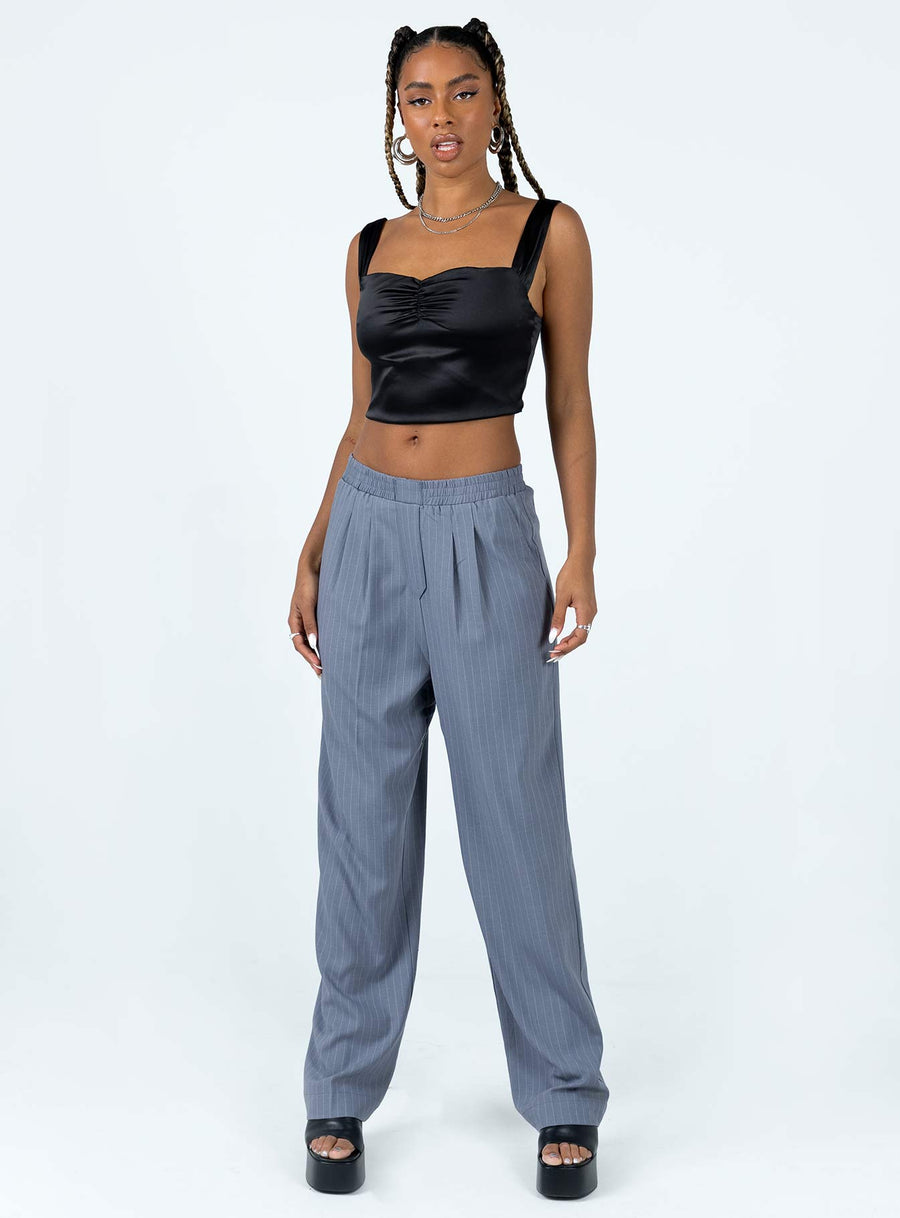 Agyness Pant Slate Pinstripe