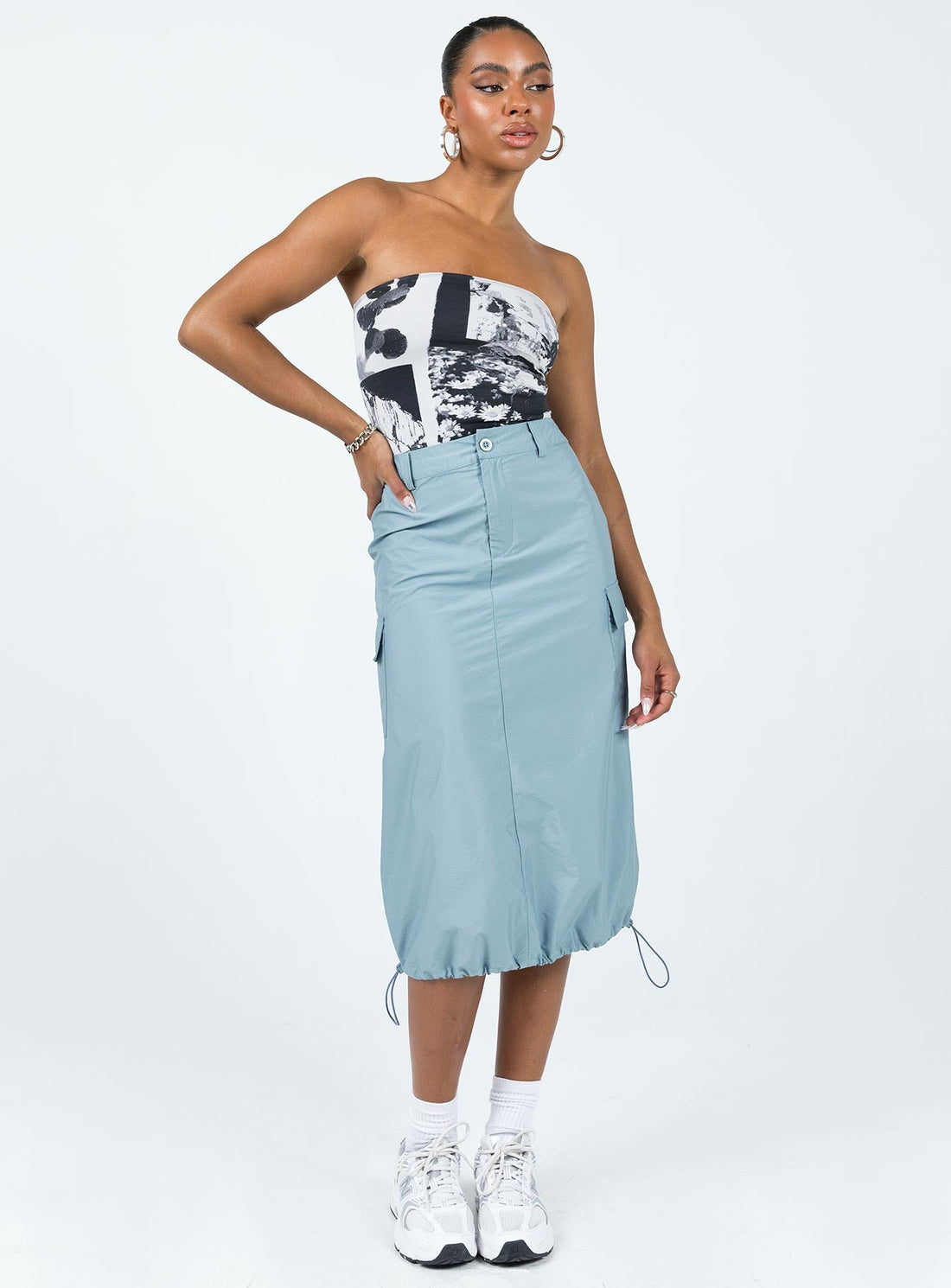 Tinba Midi Skirt Blue