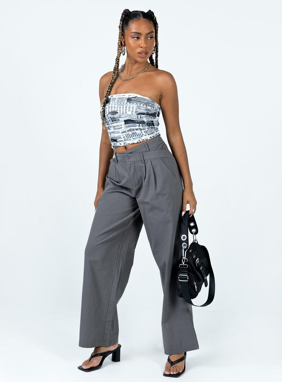 Mertyl Asymmetric Pants Slate