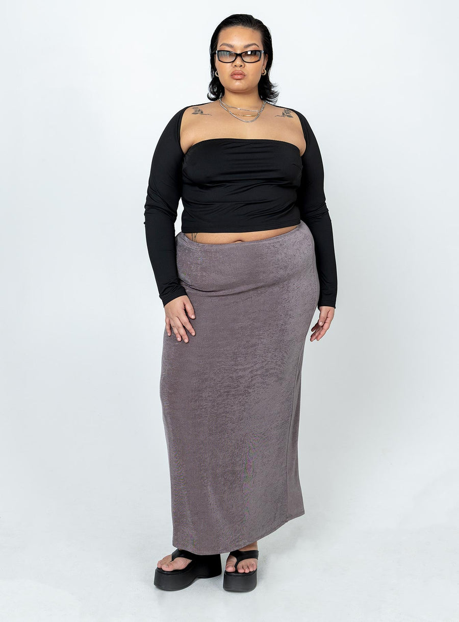 Harriette Maxi Skirt Slate Grey Curve