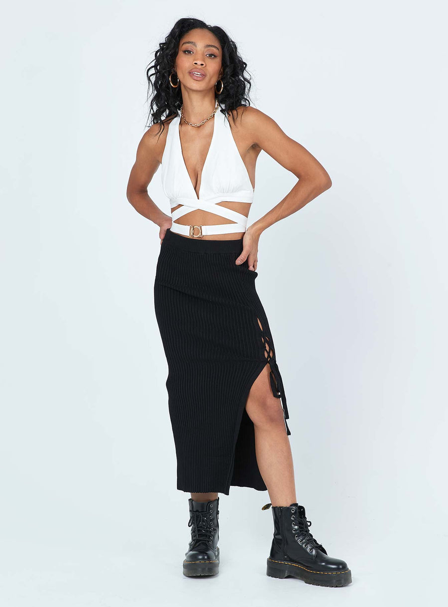 Ariel Knit Midi Skirt Black