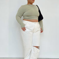 Sevina Wide Leg Denim Jeans White Curve