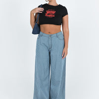 Eivissa Baggy Jeans Blue Denim Stripe